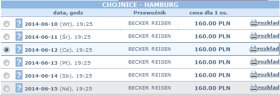 bilety autokarowe becker reisen chojnice - hamburg